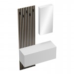 Έπιπλο εισόδου με καθρέπτη Arika pakoworld σε λευκό-sonoma απόχρωση 100x37 1x199 5εκ c501901