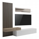 Σύνθετο σαλονιού Litende pakoworld σε λευκή-sonoma απόχρωση 249 4x42 2x199 5εκ c501902