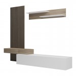 Σύνθετο σαλονιού Litende pakoworld σε λευκή-sonoma απόχρωση 249 4x42 2x199 5εκ c501902