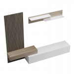 Σύνθετο σαλονιού Litende pakoworld σε λευκή-sonoma απόχρωση 249 4x42 2x199 5εκ c501902