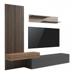 Σύνθετο σαλονιού Litende pakoworld σε ανθρακί-oak απόχρωση 249 4x42 2x199 5εκ c501905