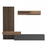 Σύνθετο σαλονιού Litende pakoworld σε ανθρακί-oak απόχρωση 249 4x42 2x199 5εκ c501905