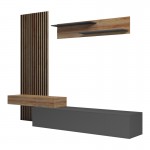 Σύνθετο σαλονιού Litende pakoworld σε ανθρακί-oak απόχρωση 249 4x42 2x199 5εκ c501905