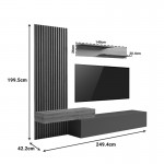 Σύνθετο σαλονιού Litende pakoworld σε ανθρακί-oak απόχρωση 249 4x42 2x199 5εκ c501905