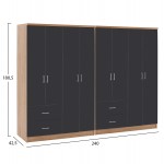 ΝΤΟΥΛΑΠΑ 8ΦΥΛΛΗ BRIANA HM21237 01 ΜΕΛΑΜΙΝΗ SONAMA ΣΚΟΥΡΟ ΓΚΡΙ 241x42 5Χ180 5Υεκ c501916