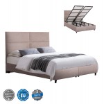 ΚΡΕΒΑΤΙ MILO ΜΕ ΑΠΟΘ ΧΩΡΟ HM738 22 ΜΠΕΖ ΜΠΟΥΚΛΕ ΥΦΑΣΜΑ ΓΙΑ ΣΤΡΩΜΑ 140x200εκ c501918