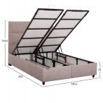 ΚΡΕΒΑΤΙ MILO ΜΕ ΑΠΟΘ ΧΩΡΟ HM738 22 ΜΠΕΖ ΜΠΟΥΚΛΕ ΥΦΑΣΜΑ ΓΙΑ ΣΤΡΩΜΑ 140x200εκ c501918