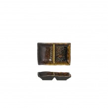 Μπωλάκι Dip δίχωρο πορσελάνης 13 3x9 1xΥ2 2cm σειρά HIKARI Reactive Καφέ PREGO - Σετ 6 c501929