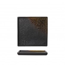 Πίατο ρηχό πορσελάνης τετράγωνο 20 2x20 2xΥ2cm σειρά HIKARI Reactive Καφέ PREGO - Σετ 6 c501934