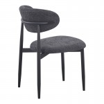 Καρέκλα Folegio pakoworld μπουκλέ σε ανθρακί απόχρωση με μαύρα πόδια 59x50x75εκ c502004
