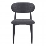 Καρέκλα Folegio pakoworld μπουκλέ σε ανθρακί απόχρωση με μαύρα πόδια 59x50x75εκ c502004