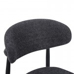Καρέκλα Folegio pakoworld μπουκλέ σε ανθρακί απόχρωση με μαύρα πόδια 59x50x75εκ c502004