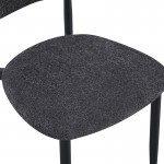 Καρέκλα Folegio pakoworld μπουκλέ σε ανθρακί απόχρωση με μαύρα πόδια 59x50x75εκ c502004