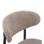 Καρέκλα Folegio pakoworld μπουκλέ σε γκρι απόχρωση με μαύρα πόδια 59x50x75εκ c502005