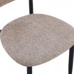 Καρέκλα Folegio pakoworld μπουκλέ σε γκρι απόχρωση με μαύρα πόδια 59x50x75εκ c502005