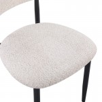 Καρέκλα Folegio pakoworld μπουκλέ σε κρεμ απόχρωση με μαύρα πόδια 59x50x75εκ c502006