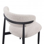 Καρέκλα Folegio pakoworld μπουκλέ σε κρεμ απόχρωση με μαύρα πόδια 59x50x75εκ c502006