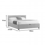 Κρεβάτι Molito pakoworld βελούδο σε μαύρη απόχρωση με αποθηκευτικό χώρο150x200εκ c502007