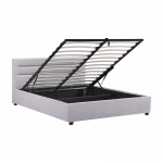 Κρεβάτι Molito pakoworld βελούδο σε γκρι απόχρωση με αποθηκευτικό χώρο150x200εκ c502013