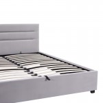 Κρεβάτι Molito pakoworld βελούδο σε γκρι απόχρωση με αποθηκευτικό χώρο150x200εκ c502013