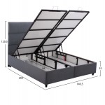 ΚΡΕΒΑΤΙ MILO ΜΕ ΑΠΟΘ ΧΩΡΟ HM738 10 ΓΚΡΙ ΒΕΛΟΥΔΟ-- ΓΙΑ ΣΤΡΩΜΑ 140x200εκ c502019