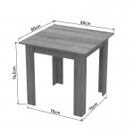 Τραπεζαρία Manka-Parker pakoworld σετ 3τεμ mdf σε μαύρη-sonoma truffle απόχρωση 80x80x77εκ c502025