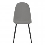 Καρέκλα Bella pakoworld γκρι βελούδο με πόδι μαύρο μέταλλο 43 5x52x89εκ c502026