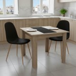 Τραπεζαρία Manka I-Bella pakoworld σετ 3τεμ σε sonoma truffle απόχρωση 80x80x77εκ c502028