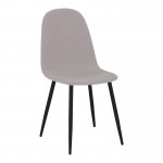 Καρέκλα Bella pakoworld ύφασμα σε γκρι με πόδι μαύρο μέταλλο 43 5x52x89εκ c502029