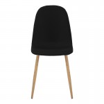 Καρέκλα Bella pakoworld μαύρο ύφασμα με πόδι μέταλλο σε φυσική απόχρωση 43 5x52x89εκ c502033