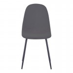 Καρέκλα Bella pakoworld ανθρακί βελούδο με πόδι μαύρο μέταλλο 43 5x52x89εκ c502043