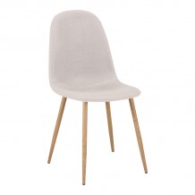 Καρέκλα Bella pakoworld ανοιχτό γκρι ύφασμα με πόδι μέταλλο σε φυσική απόχρωση 43 5x52x89εκ c502045