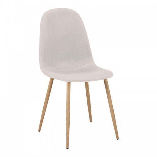 Καρέκλα Bella pakoworld ανοιχτό γκρι ύφασμα με πόδι μέταλλο σε φυσική απόχρωση 43 5x52x89εκ c502045