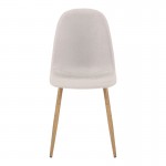 Καρέκλα Bella pakoworld ανοιχτό γκρι ύφασμα με πόδι μέταλλο σε φυσική απόχρωση 43 5x52x89εκ c502045