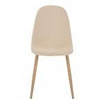 Καρέκλα Bella pakoworld μπεζ βελούδο με πόδι μέταλλο σε φυσική απόχρωση 43 5x52x89εκ c502048