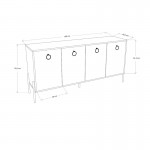 Μπουφές Twely pakoworld μελαμίνης καρυδί-μαύρο 160x40 5x79εκ c502072