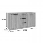 Μπουφές Doha pakoworld σε ανθρακί απόχρωση 150x45x80 5εκ c502075