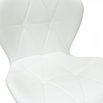 Σκαμπό μπαρ Coozy pakoworld πτυσσόμενο μεταλλικό μαύρο ματ με pu σε λευκή απόχρωση 46x47x90-112εκ SET 2τμχ c502081