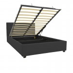 Κρεβάτι Molito pakoworld βελούδο σε μαύρη απόχρωση με αποθηκευτικό χώρο120x200εκ c502087
