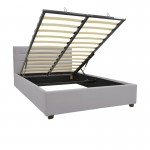 Κρεβάτι Molito pakoworld βελούδο σε γκρι απόχρωση με αποθηκευτικό χώρο120x200εκ c502088