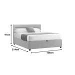 Κρεβάτι Molito pakoworld βελούδο σε γκρι απόχρωση με αποθηκευτικό χώρο120x200εκ c502088