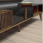 ΕΠΙΠΛΟ ΤΗΛΕΟΡΑΣΗΣ HM9512 02 ΜΕΛΑΜΙΝΗΣ ΚΑΡΥΔΙ ΚΑΙ ΟΨΗ ΜΑΥΡΟΥ ΜΑΡΜΑΡΟΥ 180x35x40Yεκ c502091