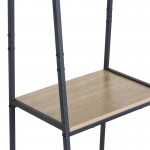 Έπιπλο εισόδου-ραφιέρα Herevy pakoworld σε oak απόχρωση με μαύρο μέταλλο 101x35x160εκ c502103