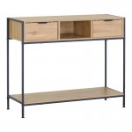 Κονσόλα Regando pakoworld σε oak απόχρωση με μαύρο μέταλλο 100x35x80εκ c502104