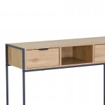 Κονσόλα Regando pakoworld σε oak απόχρωση με μαύρο μέταλλο 100x35x80εκ c502104