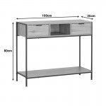 Κονσόλα Regando pakoworld σε oak απόχρωση με μαύρο μέταλλο 100x35x80εκ c502104