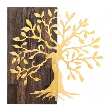 ΔΙΑΚΟΣΜΗΤΙΚΟ ΤΟΙΧΟΥ ΔΕΝΤΡΟ HM4751-ΦΥΛΛΑ ΜΕΤΑΛΛΟΥ ΧΡΥΣΑ-ΞΥΛΟ 58x3 βάθος x58Υεκ c502141