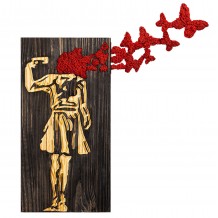 ΔΙΑΚΟΣΜΗΤΙΚΟ ΤΟΙΧΟΥ ΦΙΓΟΥΡΑ ΚΟΡΙΤΣΙΟΥ HM4755-ΦΥΛΛΑ ΜΕΤΑΛΛΟΥ-ΞΥΛΟ 62x3 βάθος x70Υεκ c502143