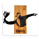 ΔΙΑΚΟΣΜΗΤΙΚΟ ΤΟΙΧΟΥ BANKSY HM4757-ΦΥΛΛΑ ΜΕΤΑΛΛΟΥ ΜΑΥΡΑ-ΞΥΛΟ 69x3 βάθος x58Υεκ c502145