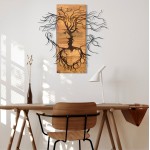 ΔΙΑΚΟΣΜΗΤΙΚΟ ΤΟΙΧΟΥ FACES HM4807-ΦΥΛΛΑ ΜΕΤΑΛΛΟΥ ΜΑΥΡΑ-ΞΥΛΟ 60x3 βάθος x57 5Υεκ c502162